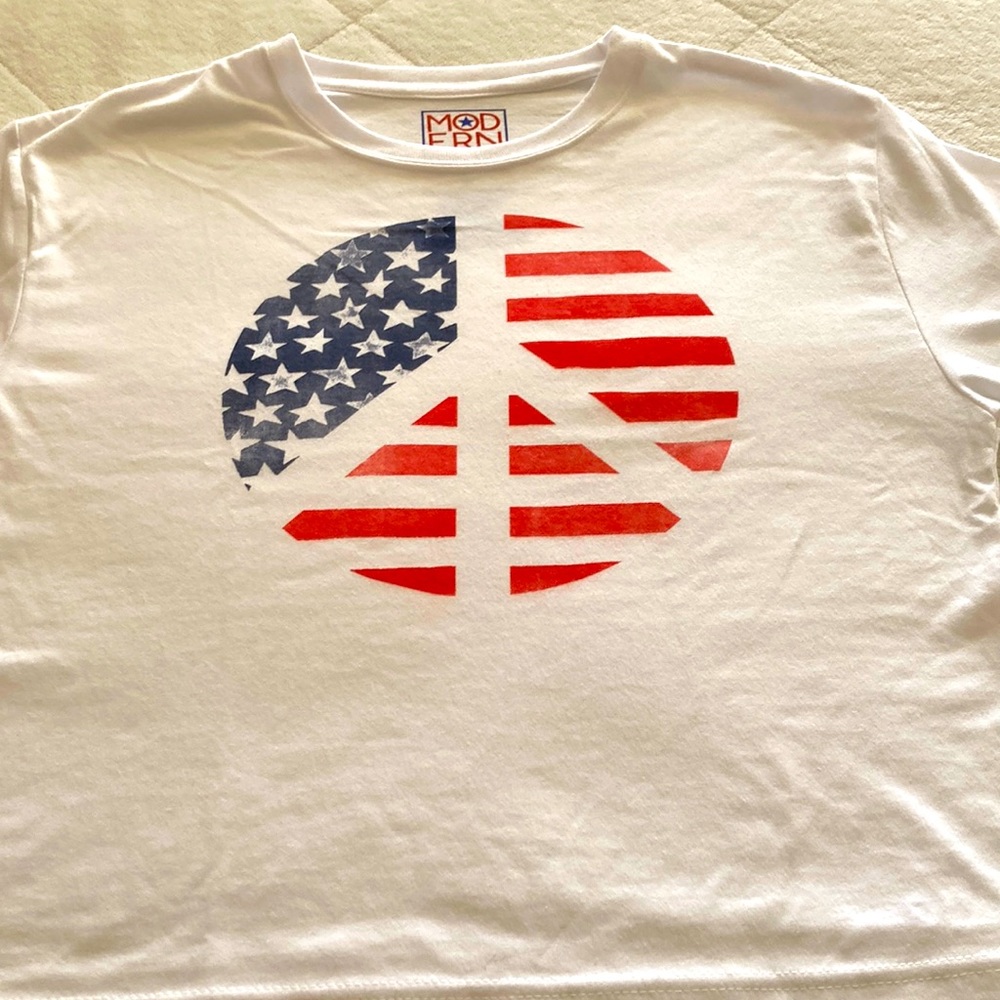 USA Peace Sign Crop Top